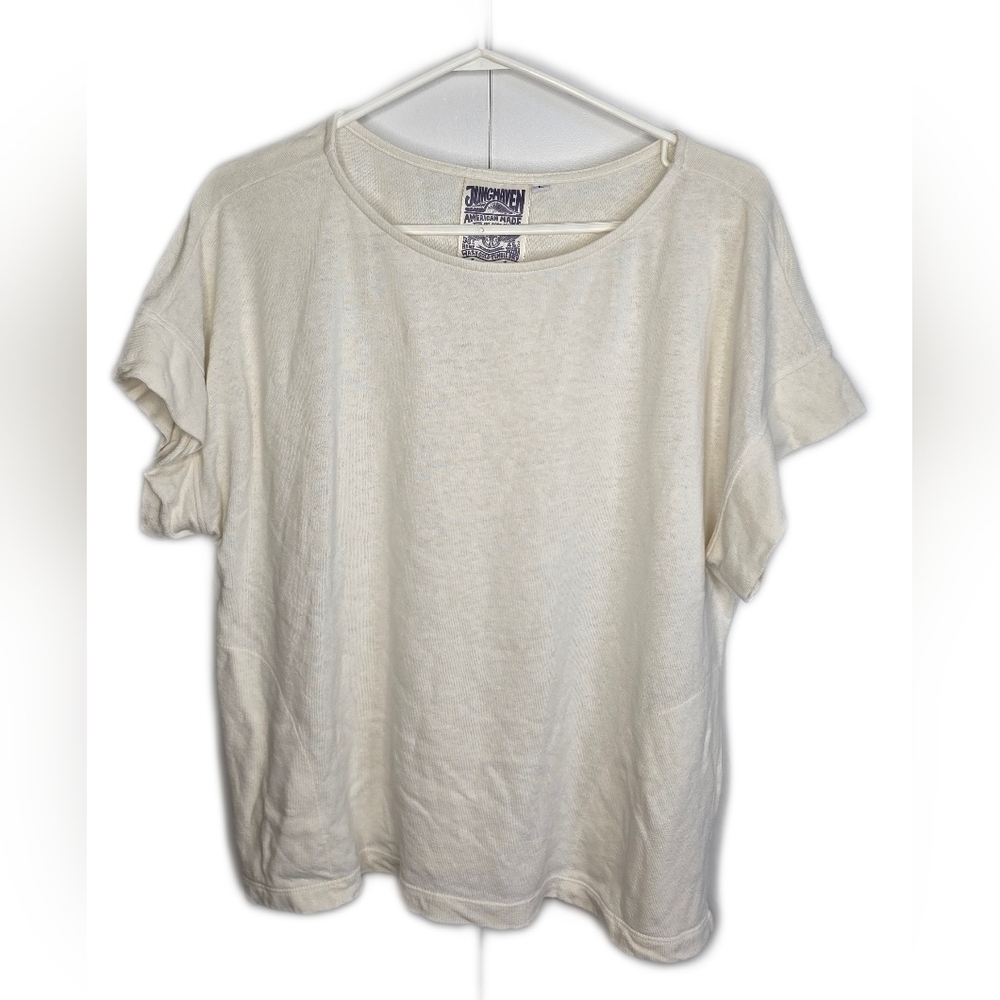 Jungmaven White Cotton T Shirt With Side Pockets Lg.